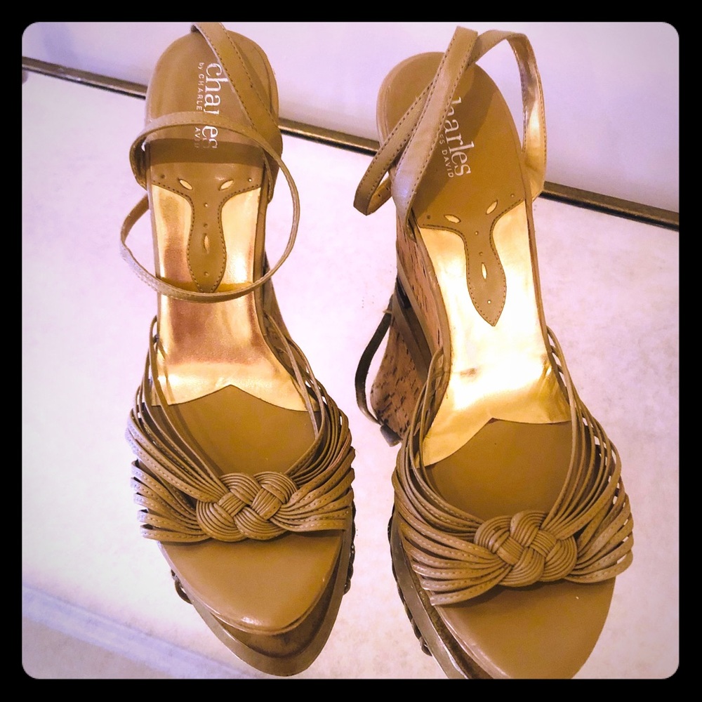 Charles David, light tan, platform heels!